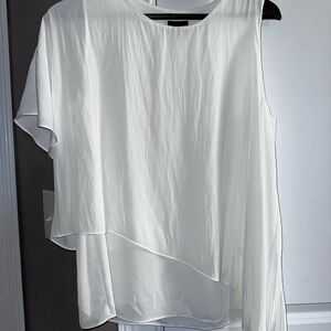 Chic Asymmetrical White Women's Blouse